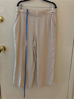 Croft & Barrow Beige Wide Leg Linen blend Pants